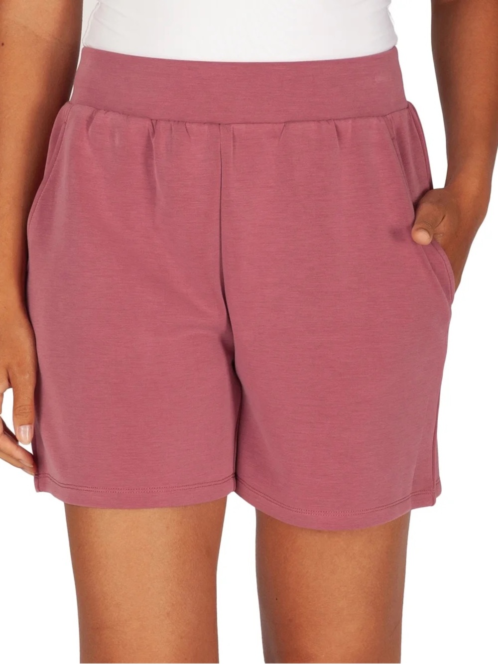 Lazypants large luxe Pull-On lounge Shorts in Mauve Pink